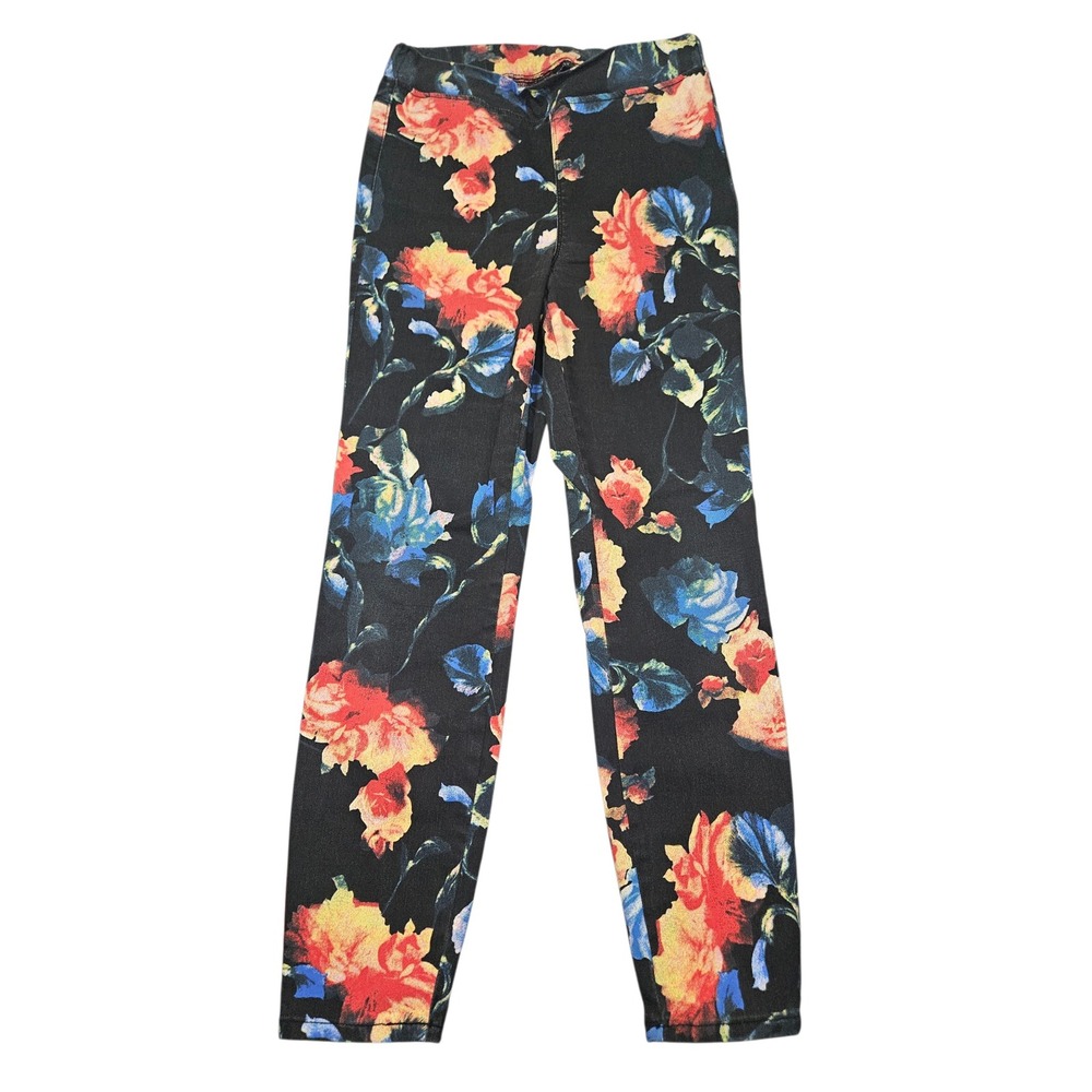 Jeans by Buffalo Lorelei Printed Capri Pants Floral Black Multi Sz M